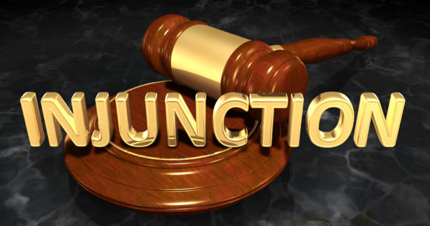 Injunction legal gavel judgement