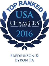 USA Chambers 2016 - Fredrikson & Byron Top Ranked