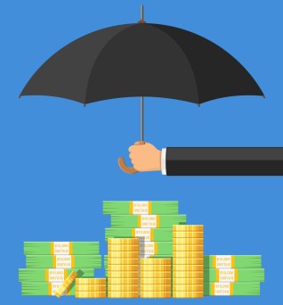 Umbrella protecting money