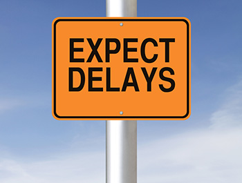 Expect delays road sign