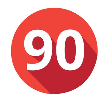 Number 90 in red circle