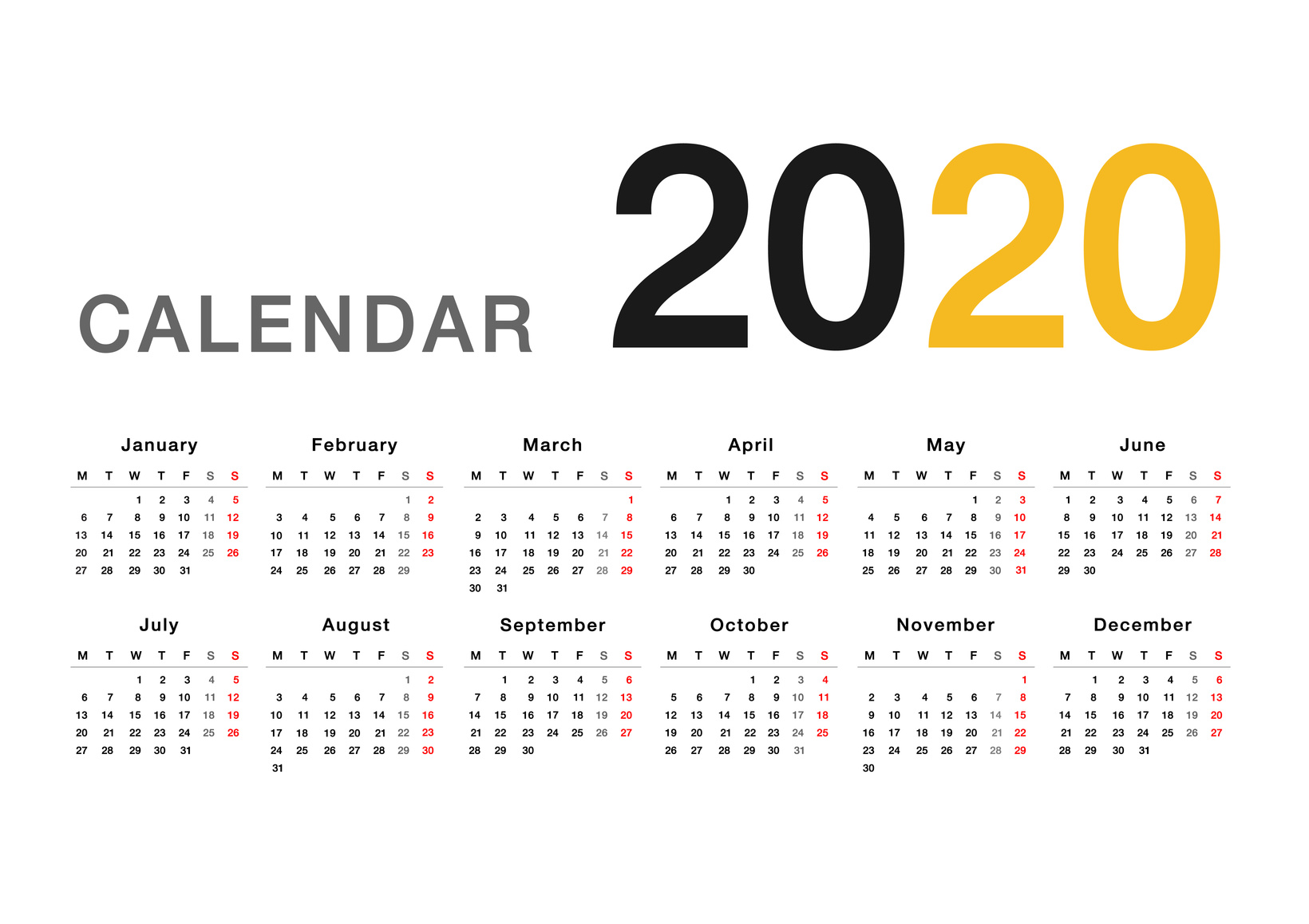 Calendar year 2020 