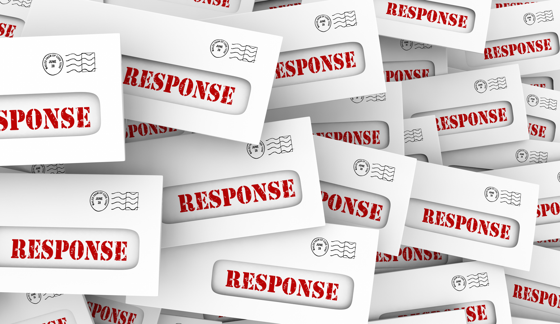 Response Answers Survey Results Envelopes 3d Illustration