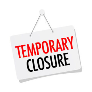 Sign reading temporary closure