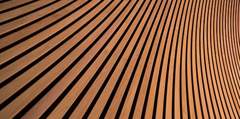 Curved rows of wood