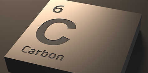 Tile with carbon periodic table information